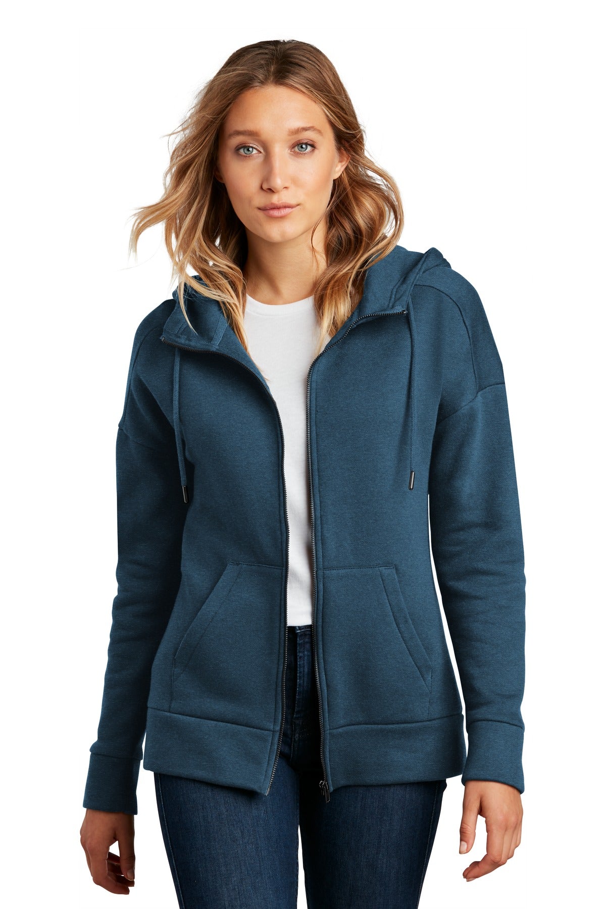 District® Women's Perfect Weight® Fleece Drop Shoulder Full-Zip Hoodie
