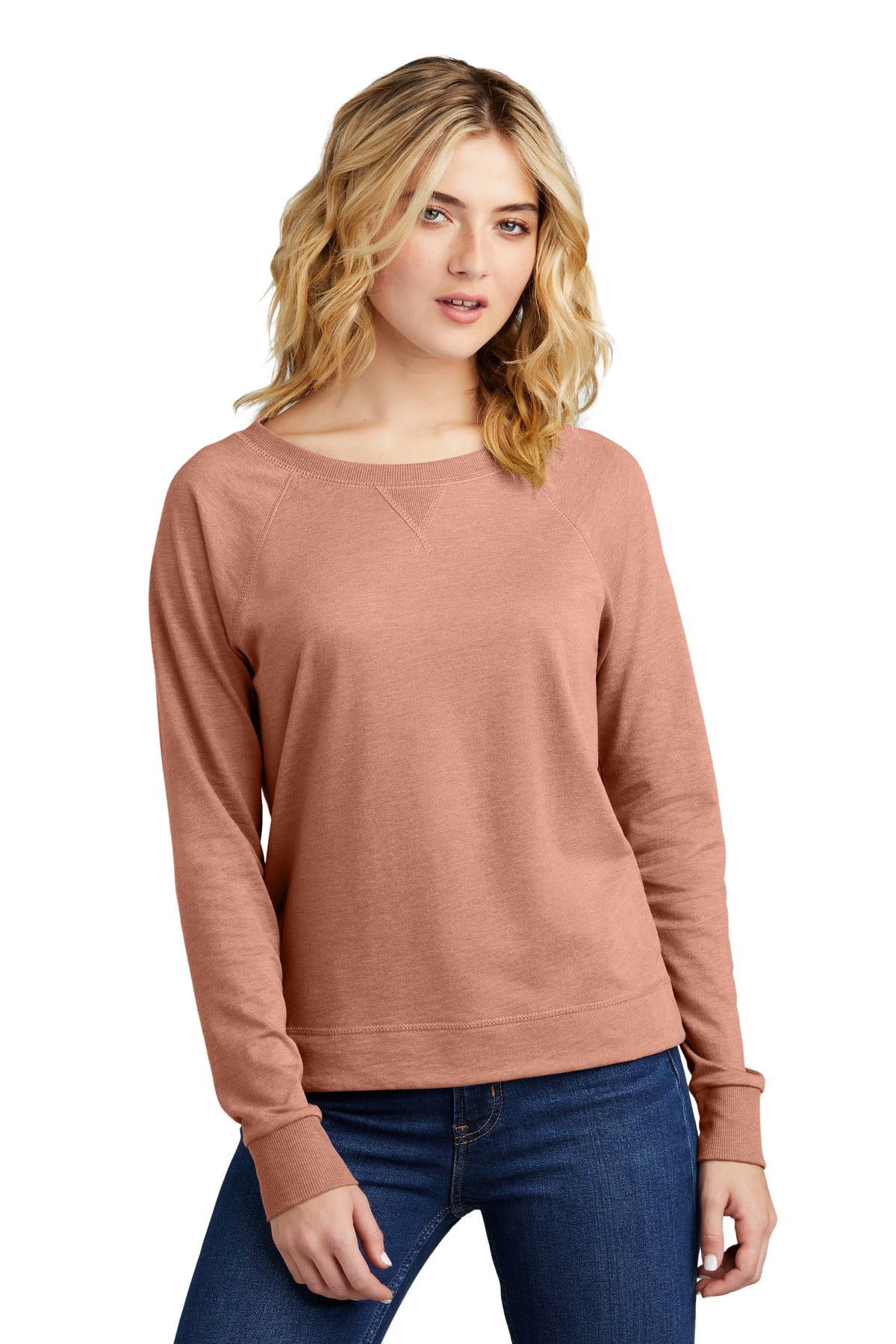 District® Women's Featherweight French Terry Long Sleeve Crewneck