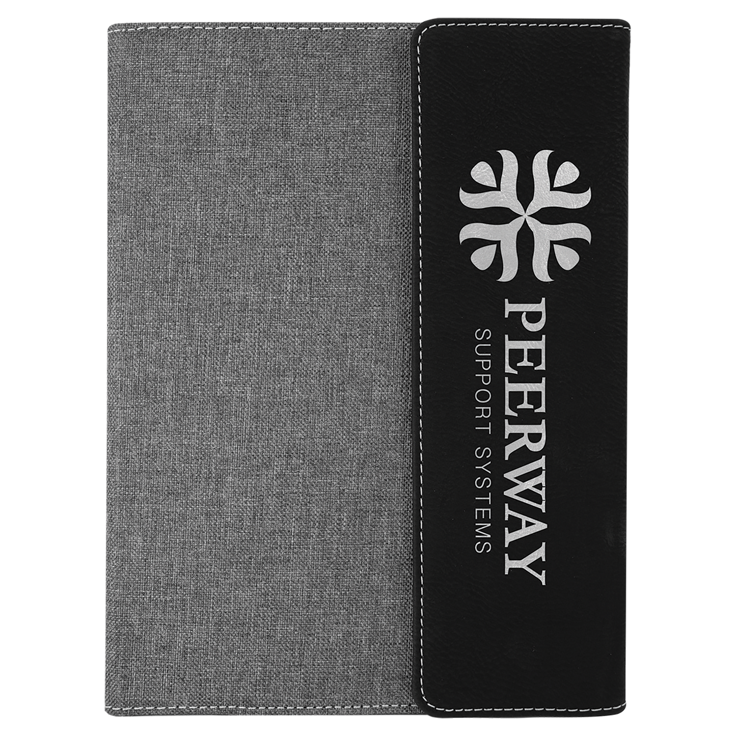 Custom Vegan Leather/Canvas Portfolio with Notepad 7" x 9" with Engraved Logo