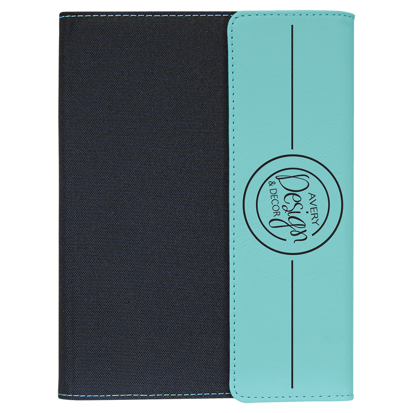 Custom Vegan Leather/Canvas Portfolio with Notepad 7" x 9" with Engraved Logo