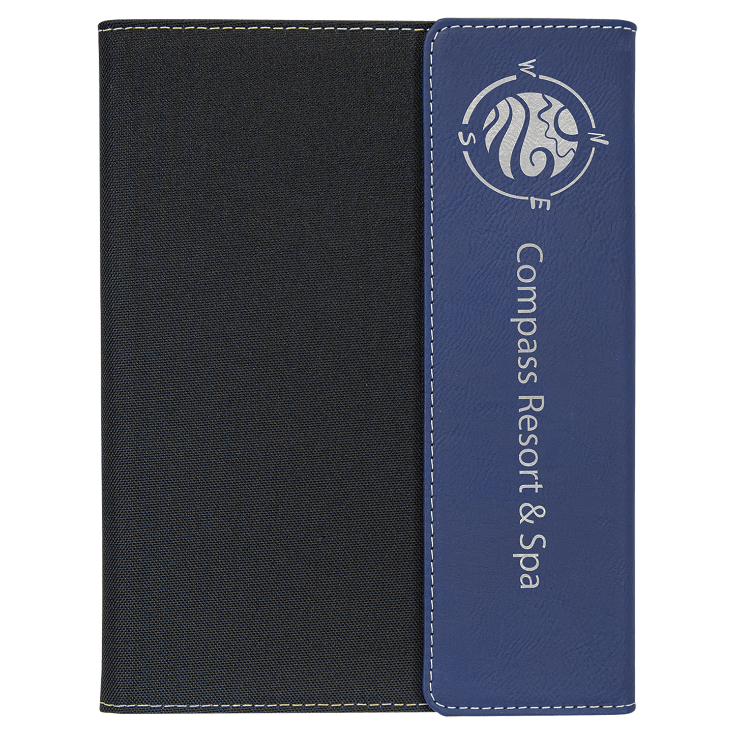 Custom Vegan Leather/Canvas Portfolio with Notepad 7" x 9" with Engraved Logo