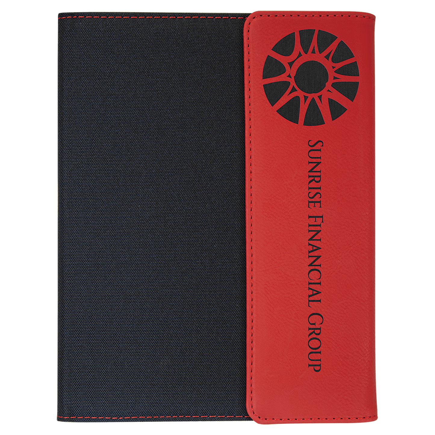 Custom Vegan Leather/Canvas Portfolio with Notepad 7" x 9" with Engraved Logo