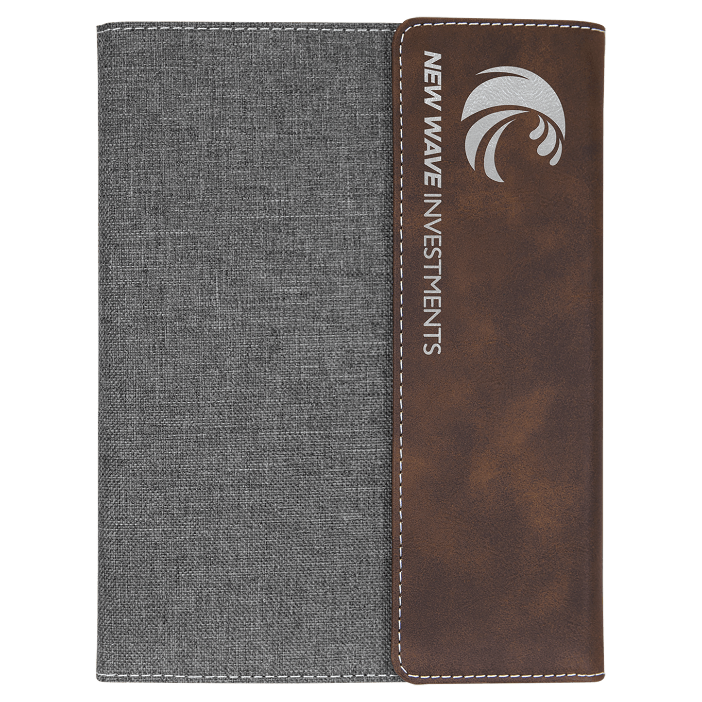 Custom Vegan Leather/Canvas Portfolio with Notepad 7" x 9" with Engraved Logo