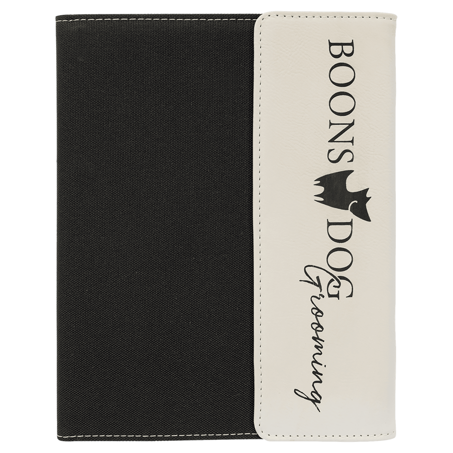 Custom Vegan Leather/Canvas Portfolio with Notepad 7" x 9" with Engraved Logo