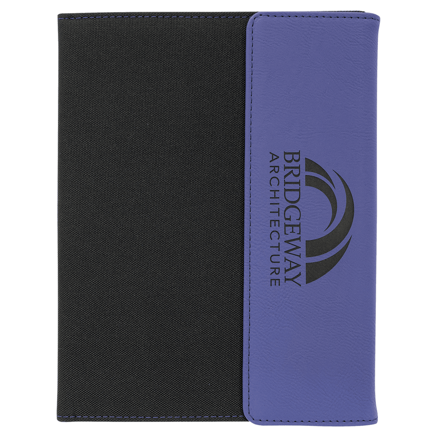 Custom Vegan Leather/Canvas Portfolio with Notepad 7" x 9" with Engraved Logo