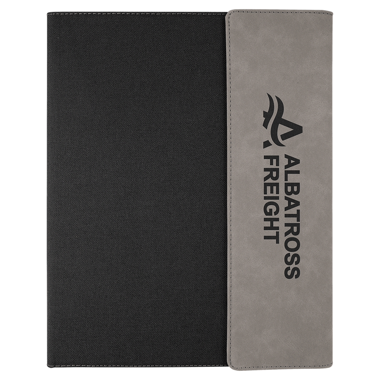 Custom Vegan Leather/Canvas Portfolio with Notepad 9 1/2" x 12" with Engraved Logo
