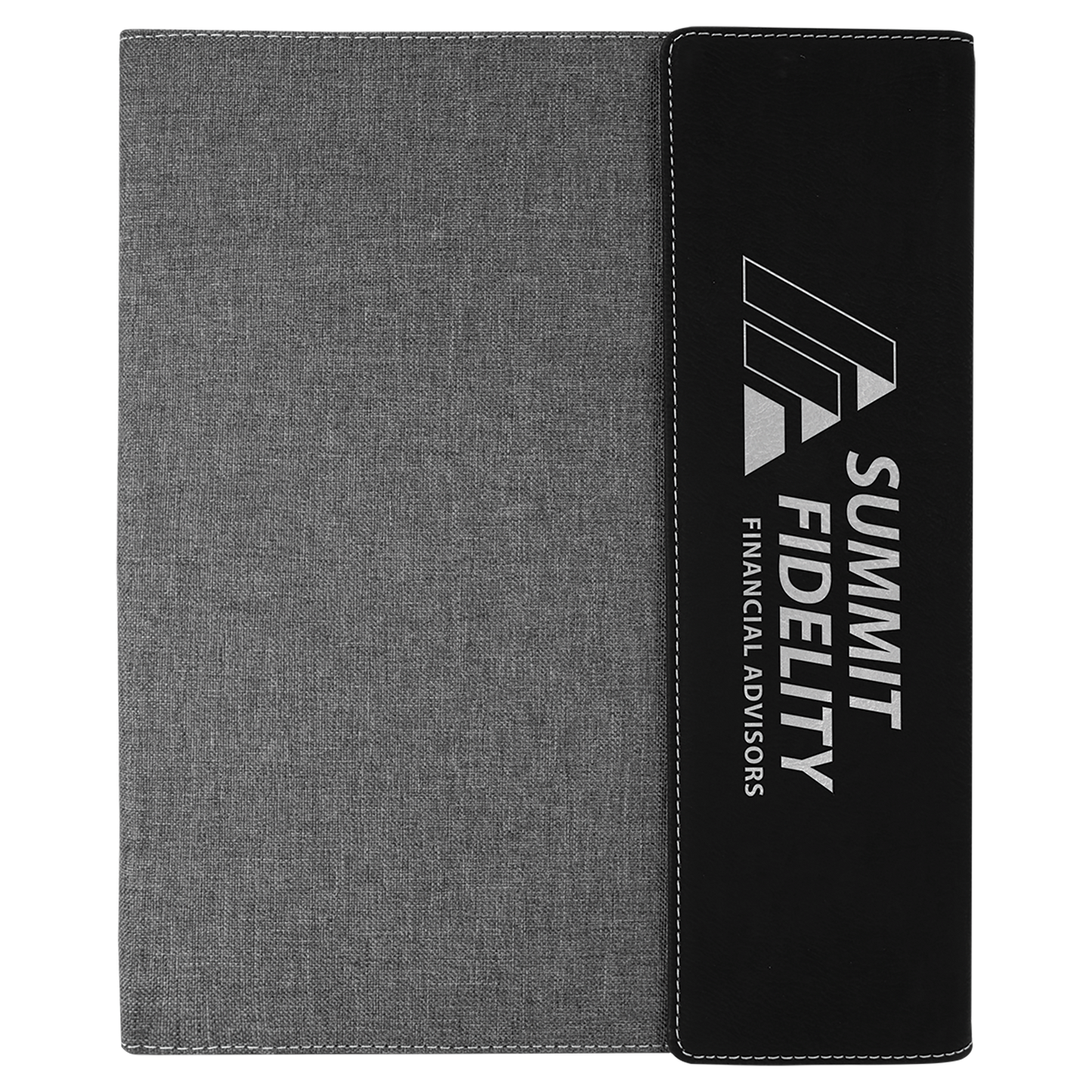 Custom Vegan Leather/Canvas Portfolio with Notepad 9 1/2" x 12" with Engraved Logo