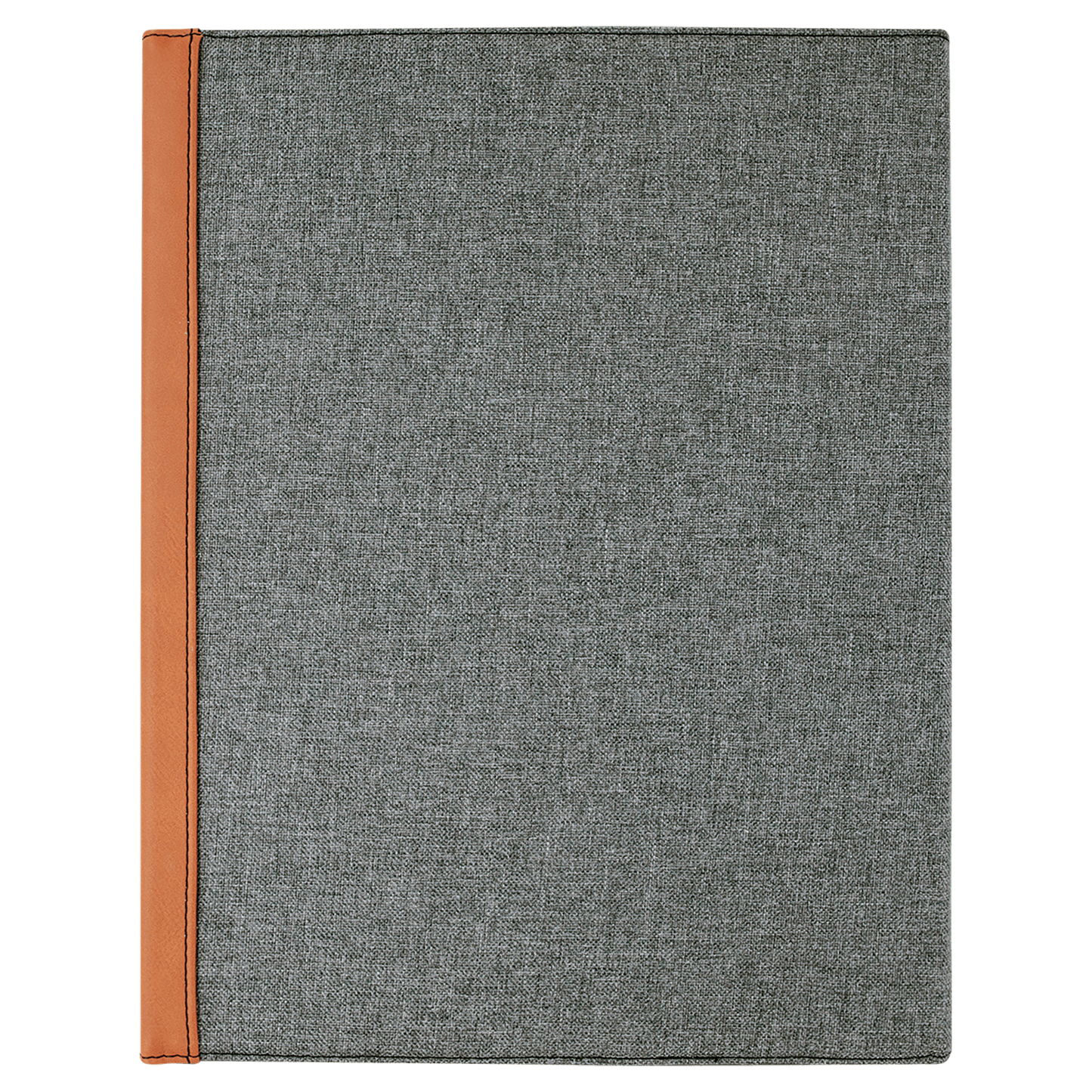 Rawhide Laserable Leatherette / Gray Canvas Portfolio with Notepad 9 1/2" x 12"