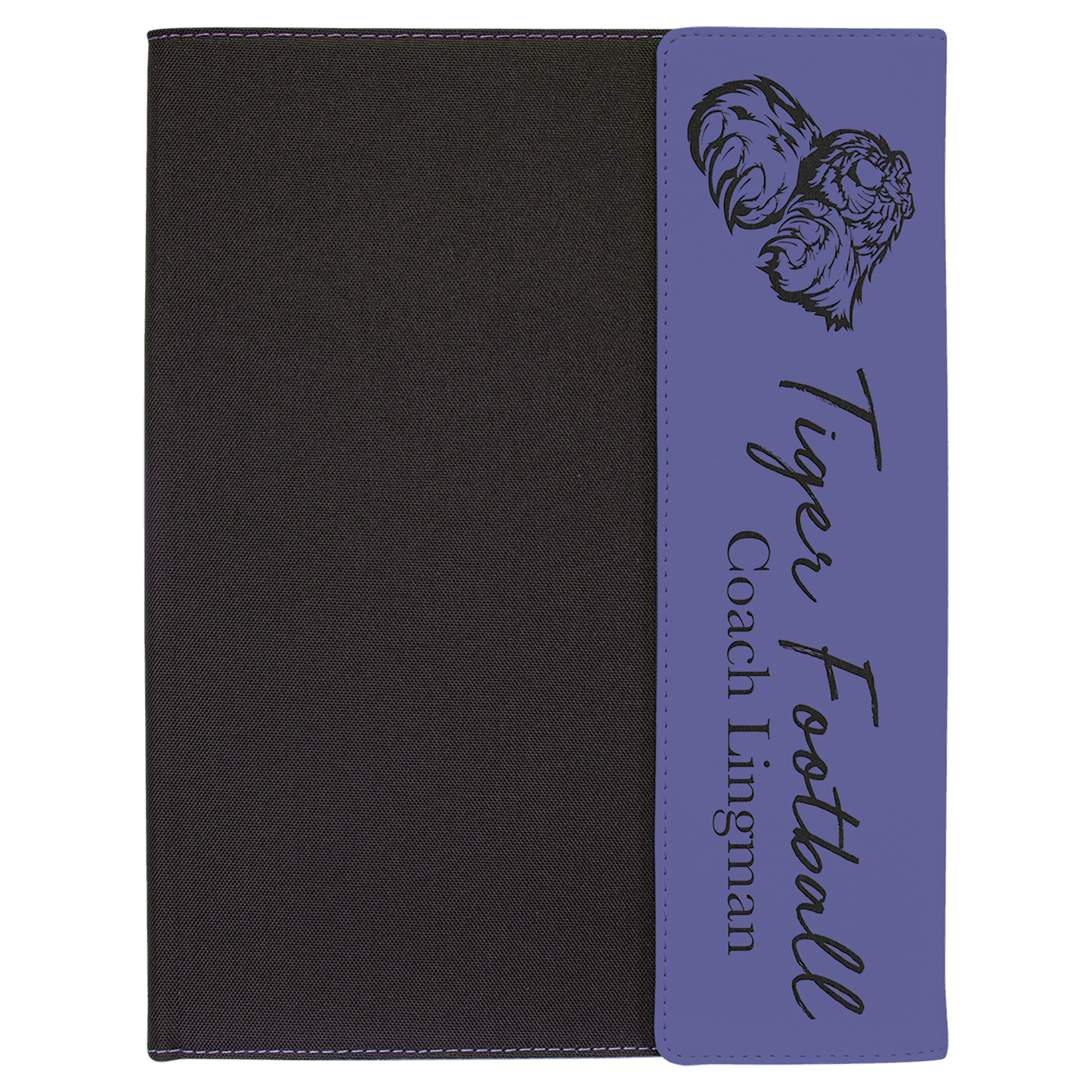 Custom Vegan Leather/Canvas Portfolio with Notepad 9 1/2" x 12" with Engraved Logo