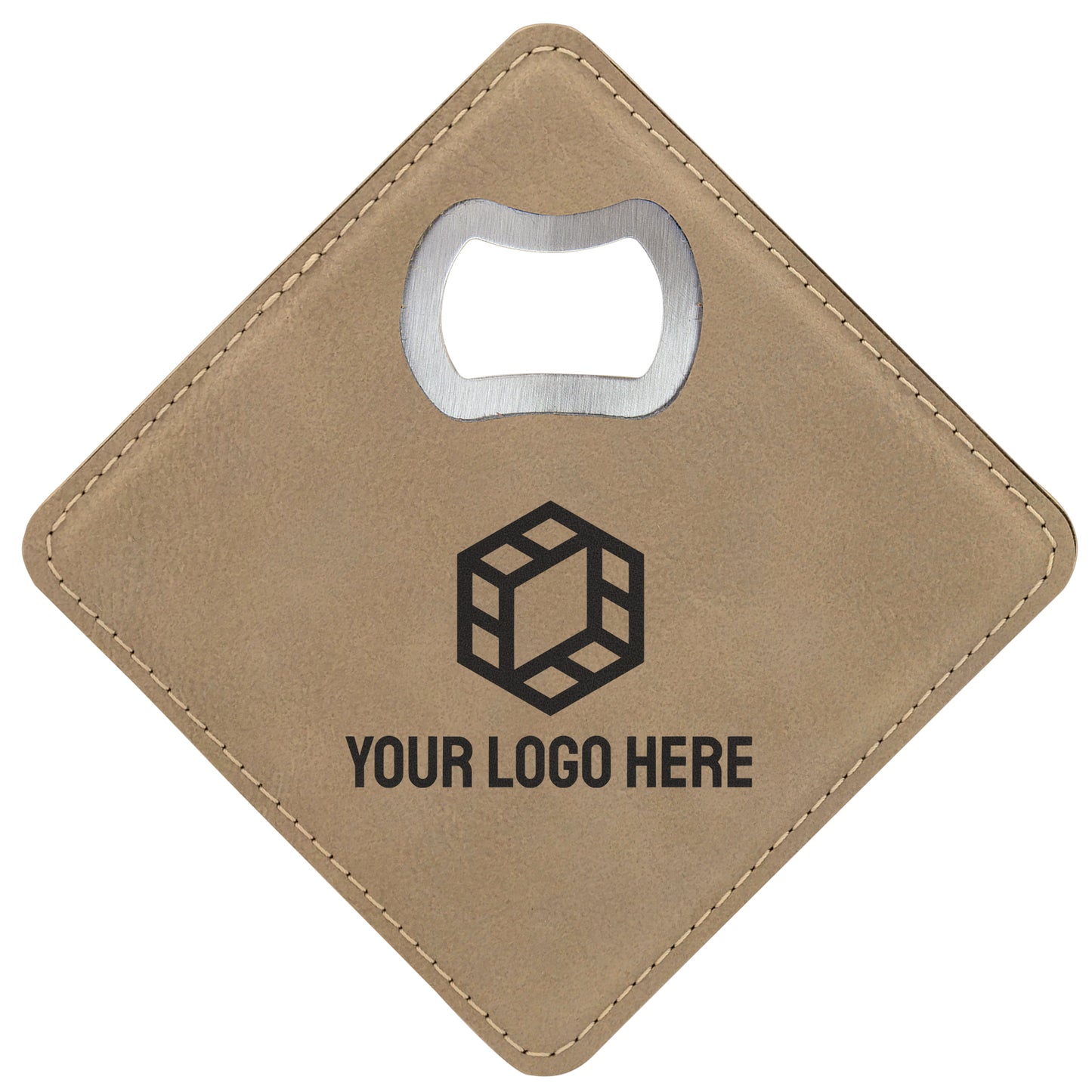 [Swag Store Ready] Custom Square Vegan Leather Bottle Opener Coaster