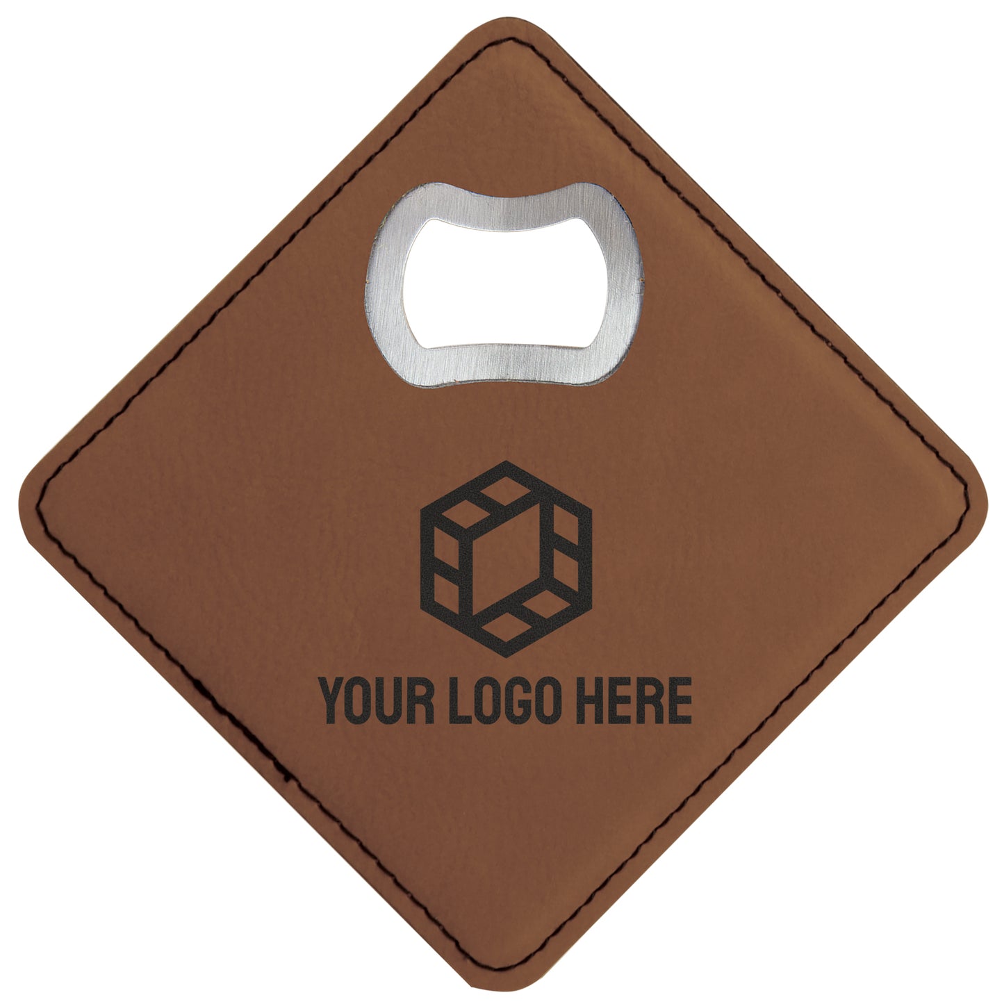 [Swag Store Ready] Custom Square Vegan Leather Bottle Opener Coaster