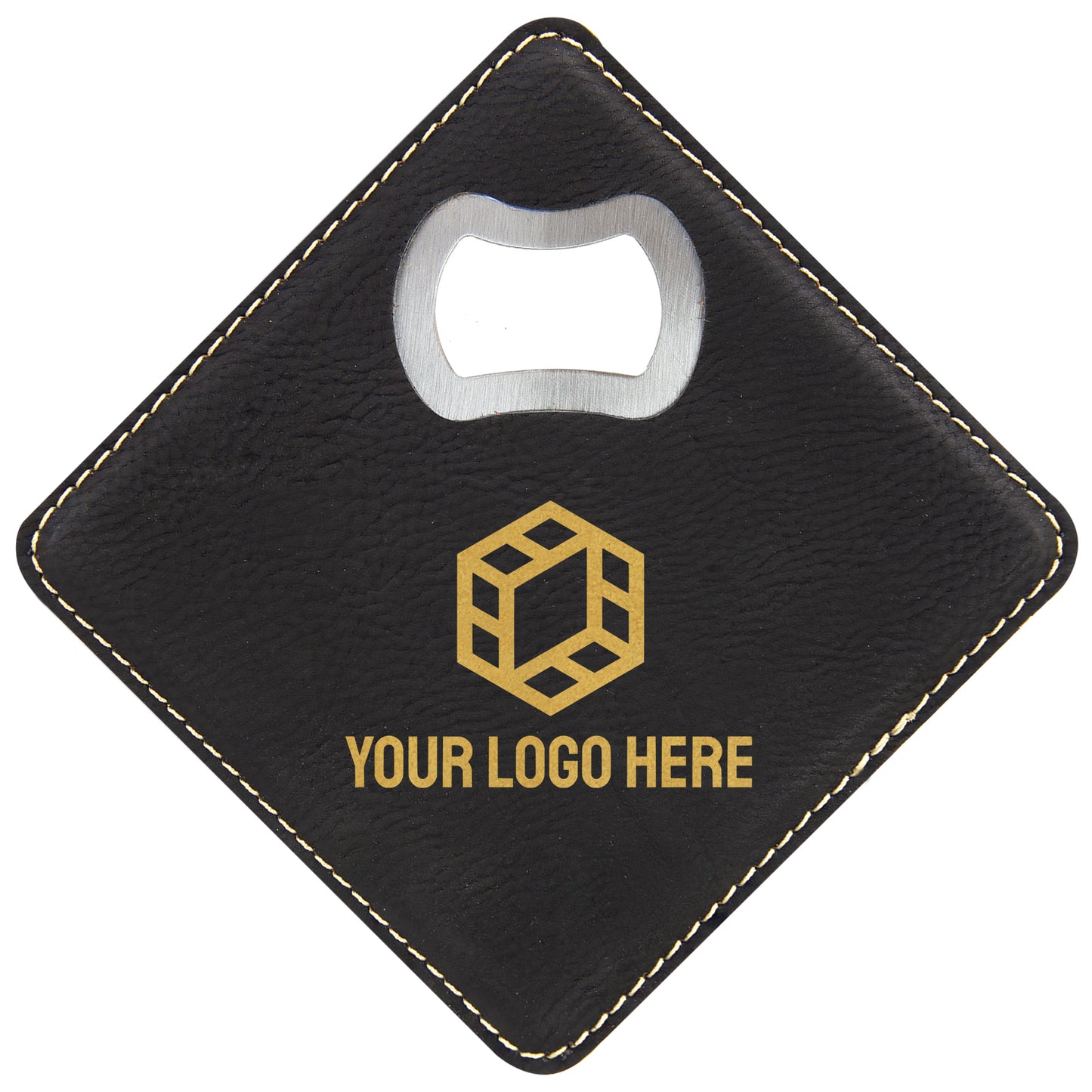 [Swag Store Ready] Custom Square Vegan Leather Bottle Opener Coaster