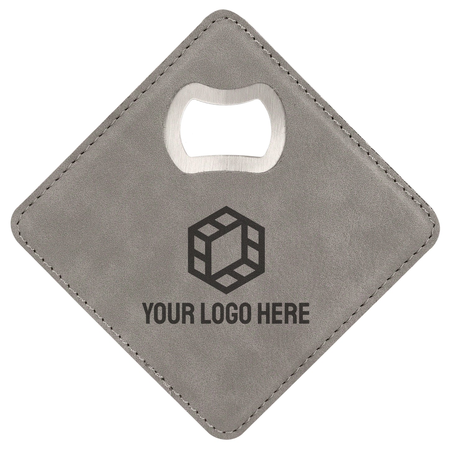 [Swag Store Ready] Custom Square Vegan Leather Bottle Opener Coaster