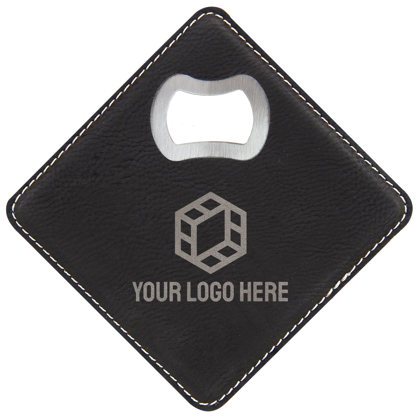 [Swag Store Ready] Custom Square Vegan Leather Bottle Opener Coaster