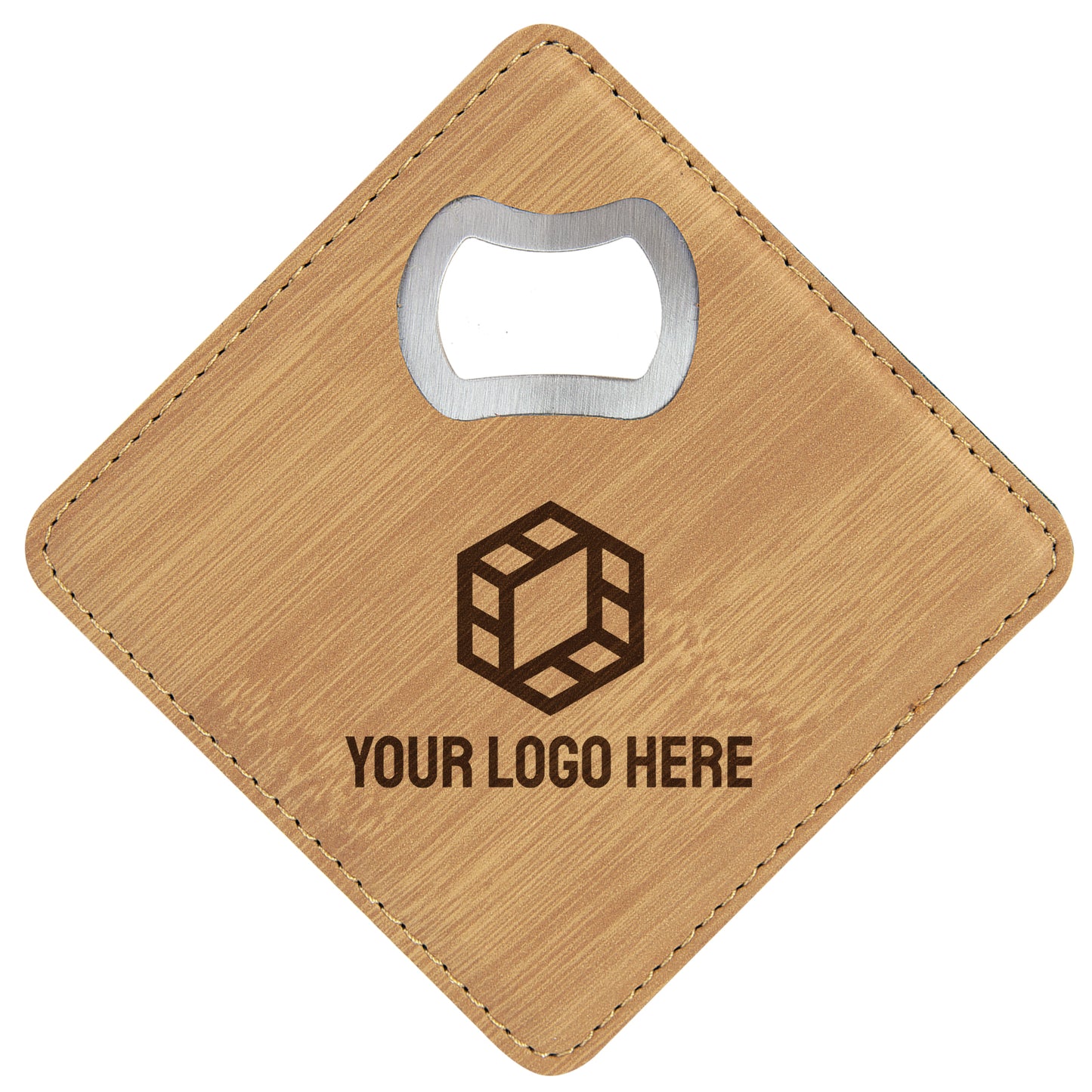 [Swag Store Ready] Custom Square Vegan Leather Bottle Opener Coaster