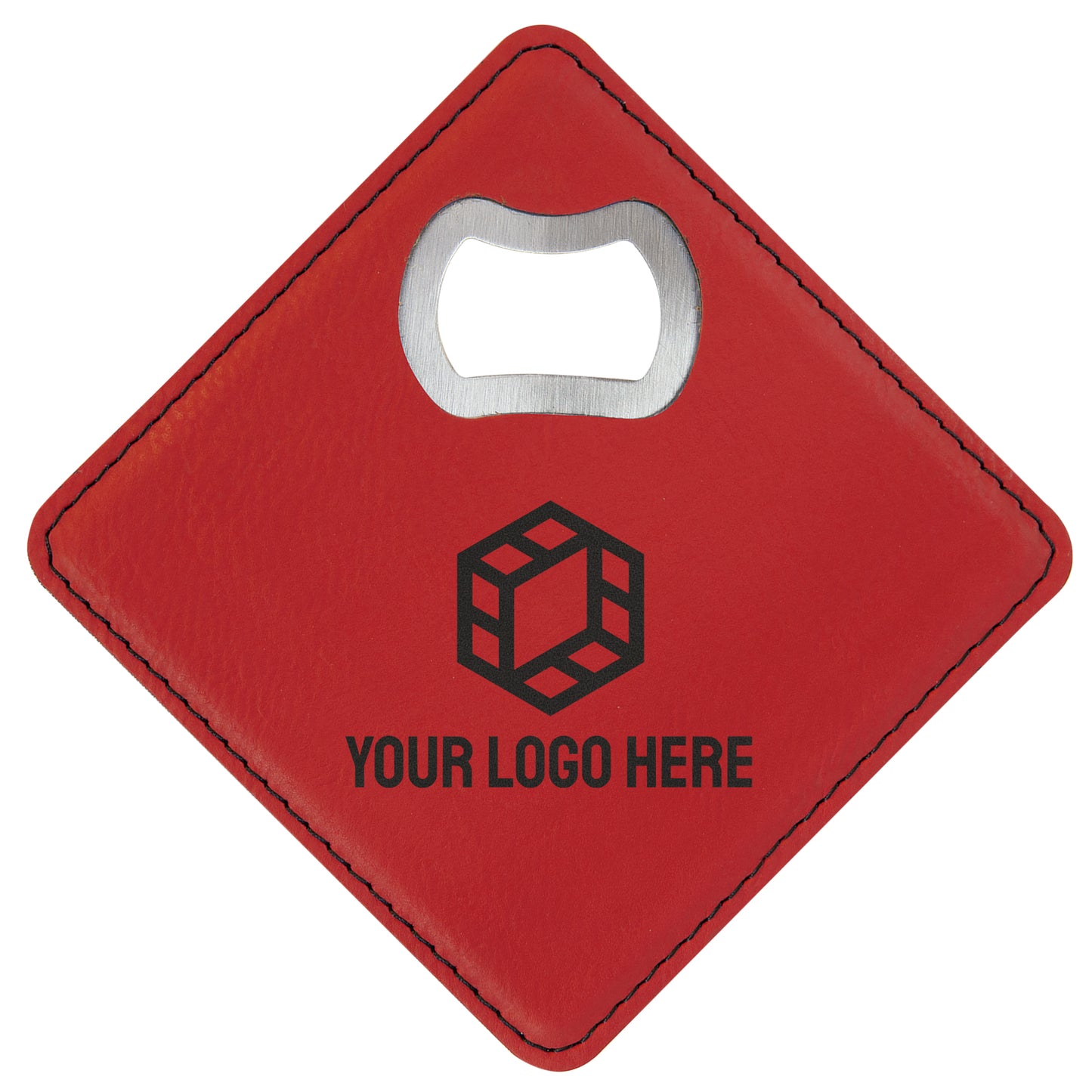 [Swag Store Ready] Custom Square Vegan Leather Bottle Opener Coaster