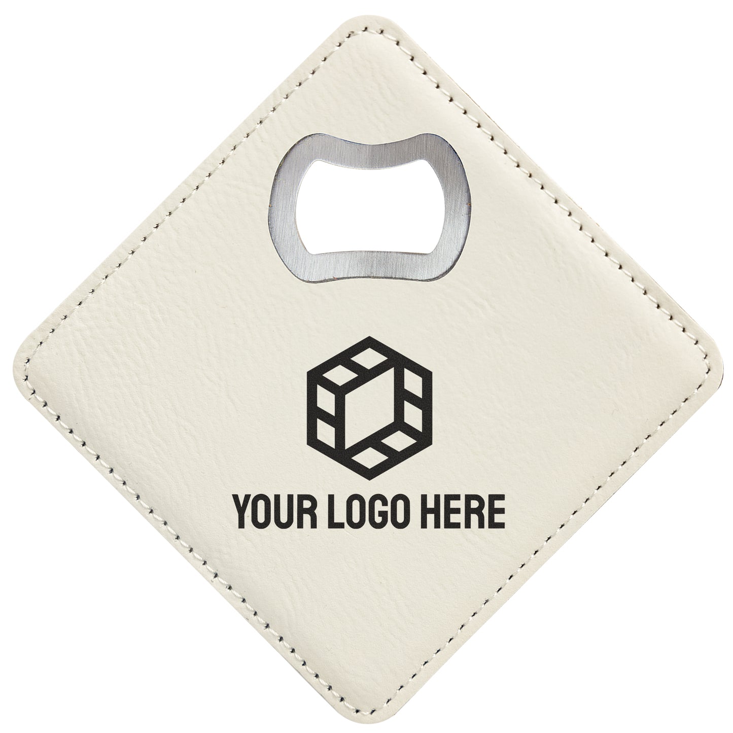 [Swag Store Ready] Custom Square Vegan Leather Bottle Opener Coaster