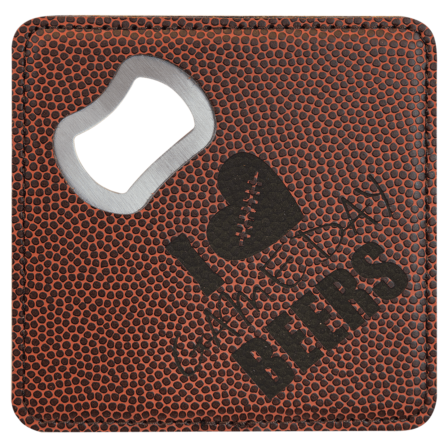 Custom Square Vegan Leather Bottle Opener Coaster