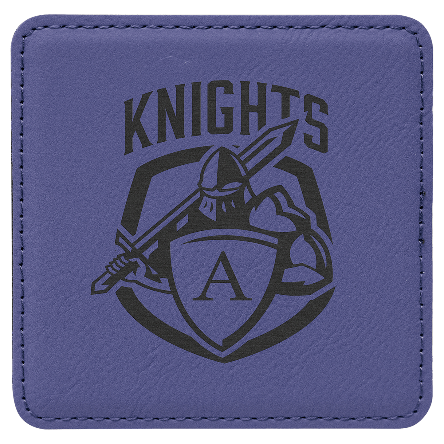 Custom Square 4" Vegan Leather Coaster Sets with Engraved Logo