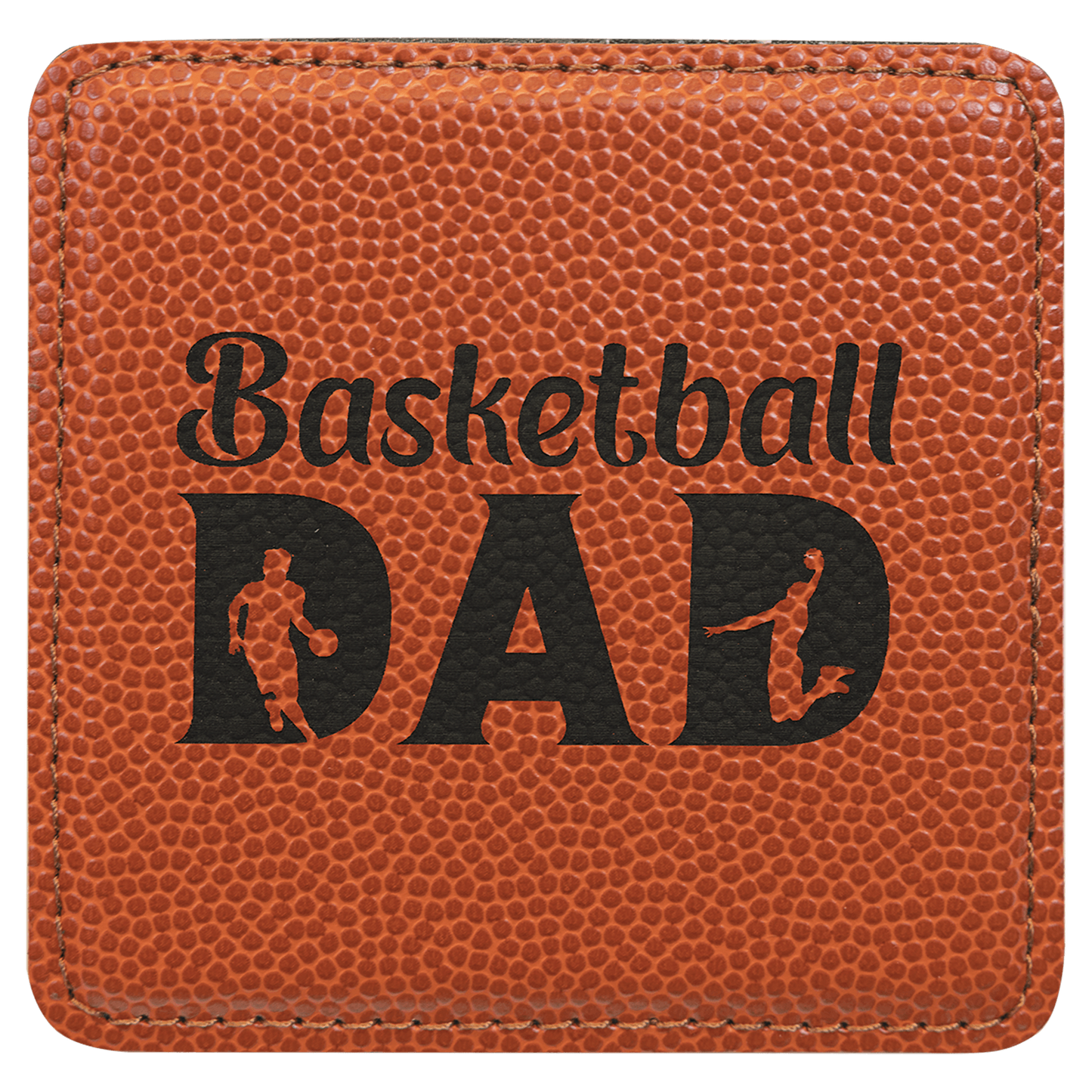 Custom Square 4" Vegan Leather Coaster Sets with Engraved Logo