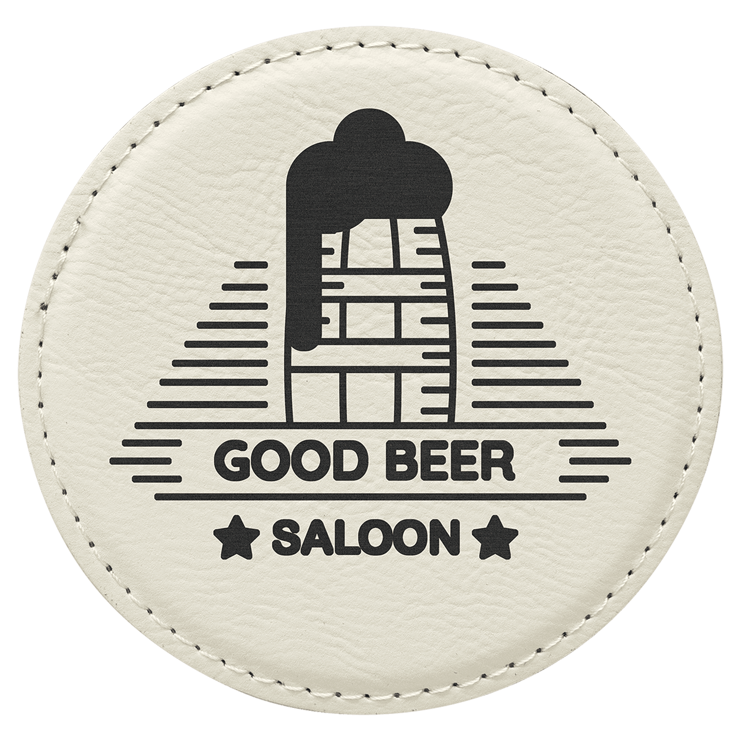Custom Round Vegan Leather Coaster Set with Engraved Logo