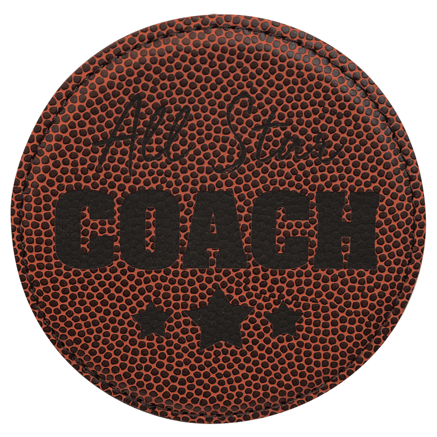 Custom Round Vegan Leather Coaster Set with Engraved Logo