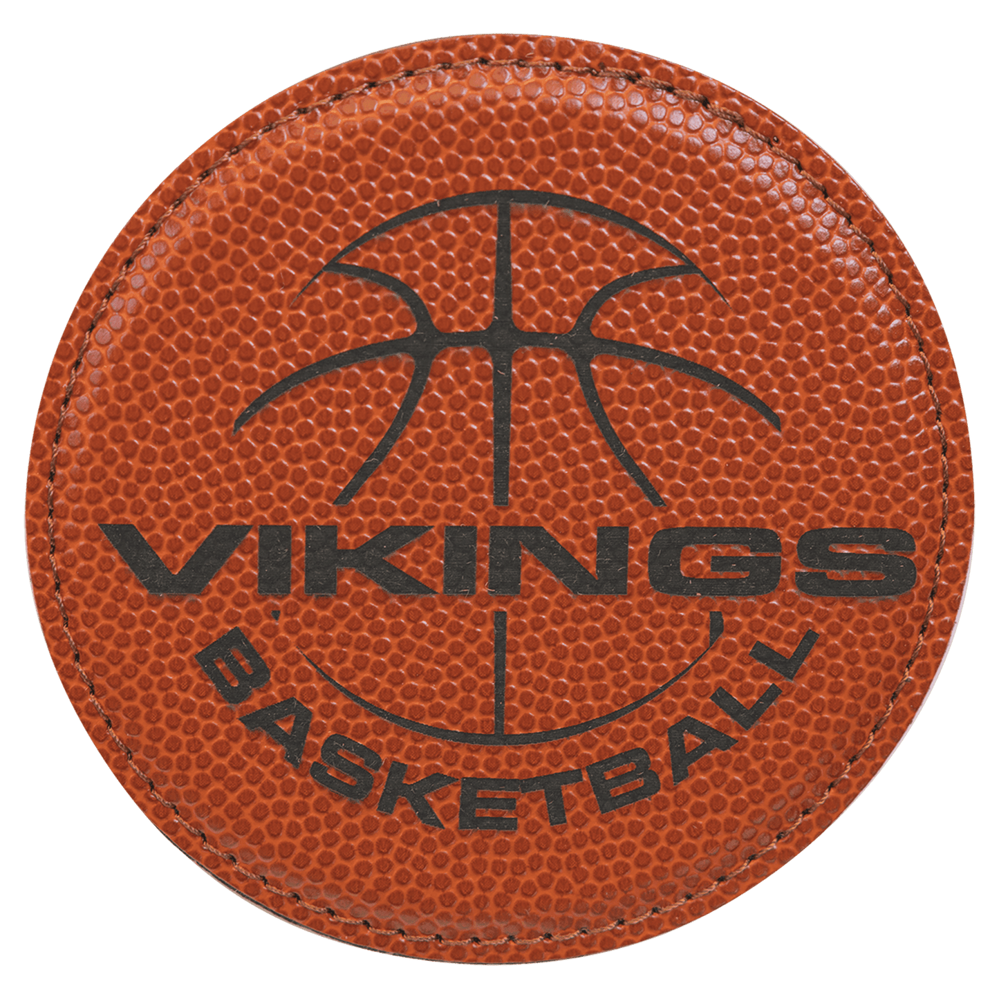 Custom Round Vegan Leather Coaster Set with Engraved Logo