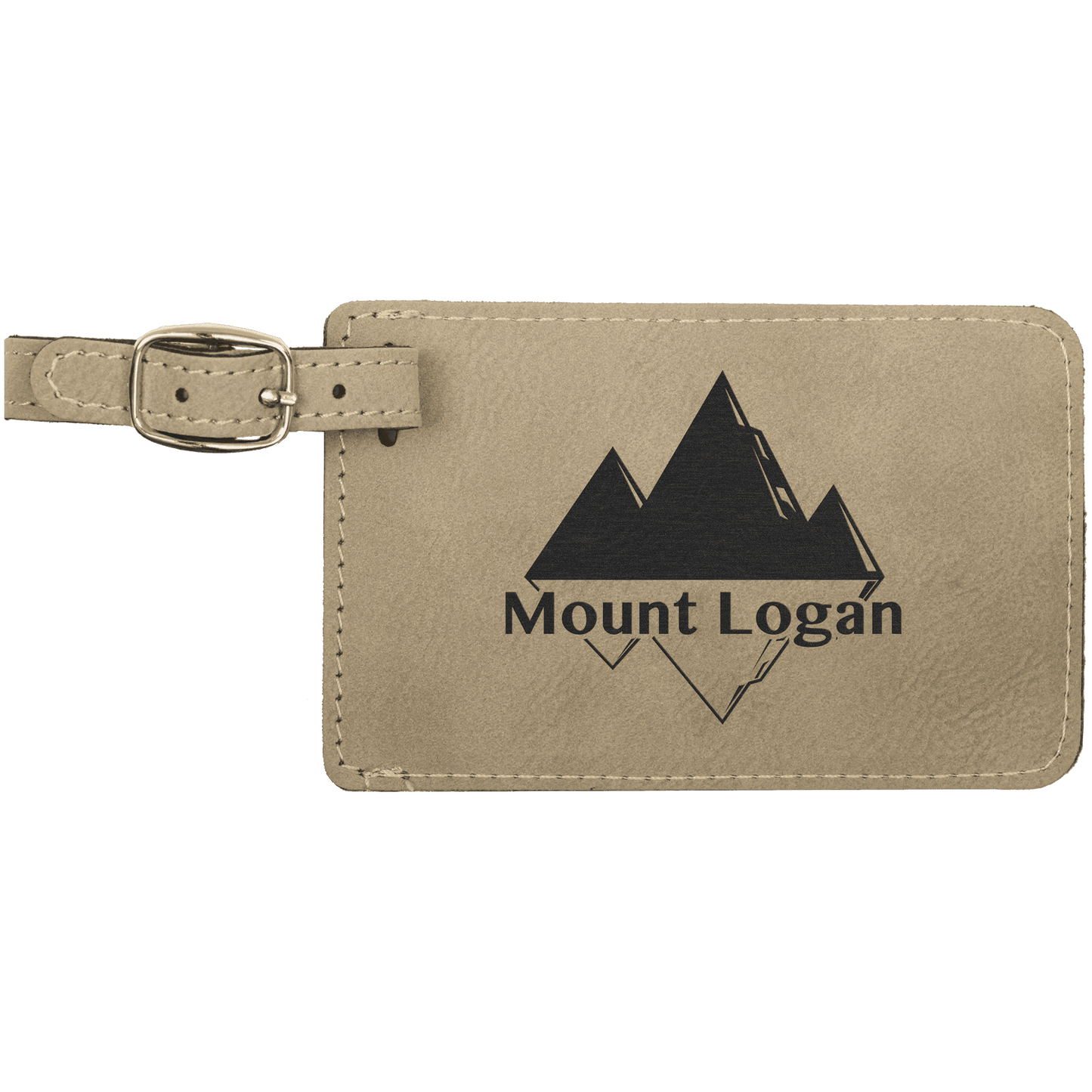 Custom Vegan Leather Luggage Tag with Laser Engraved Logo