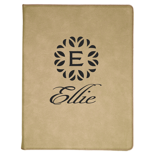 Custom Vegan Leather Portfolio with Notepad & Engraved Logo