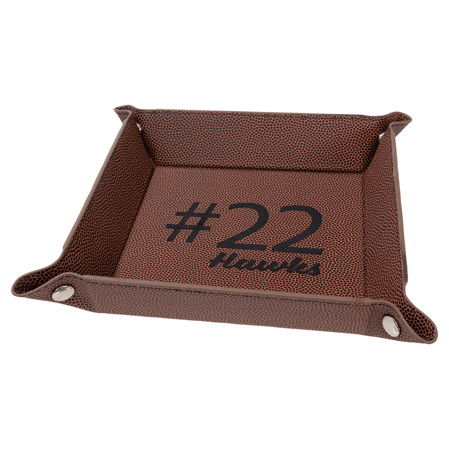 Custom Vegan Leather 6" x 6" Snap Up Tray with Engraved Logo