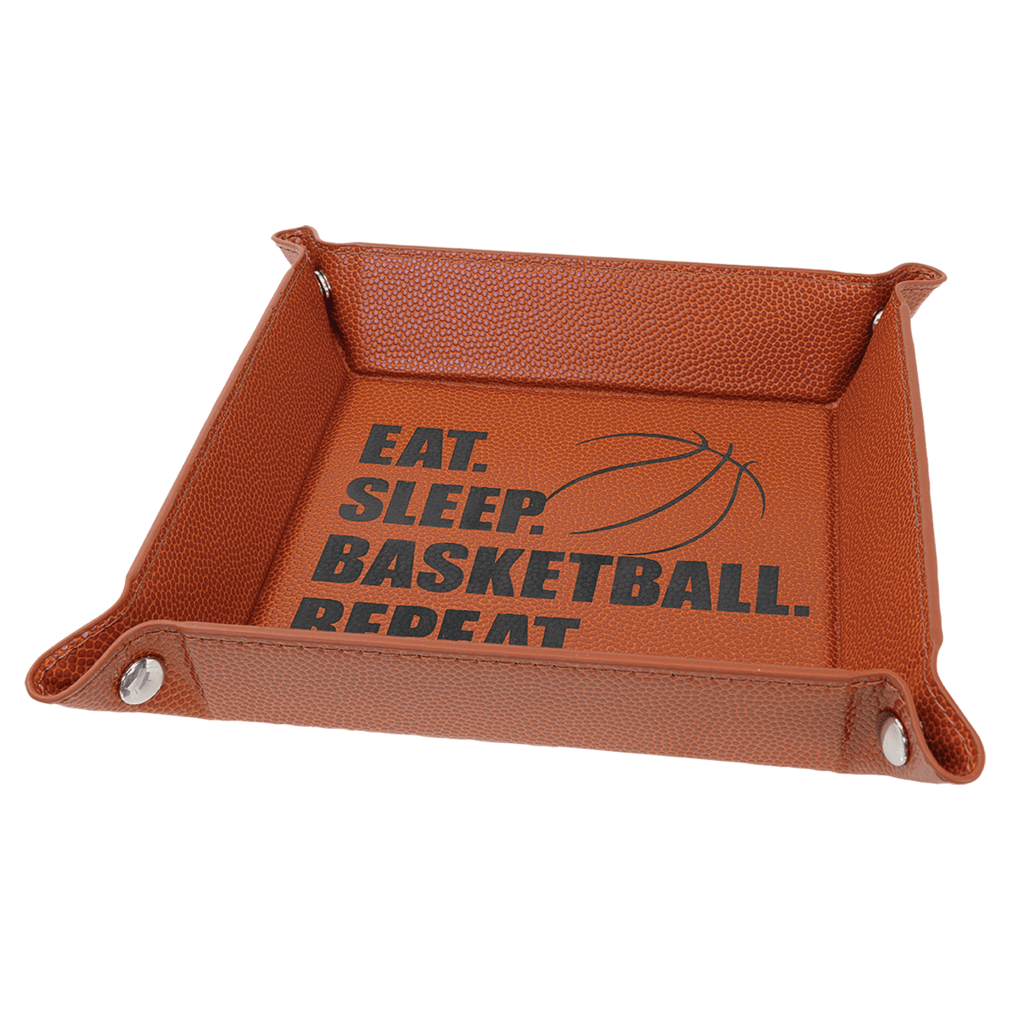 Custom Vegan Leather 6" x 6" Snap Up Tray with Engraved Logo