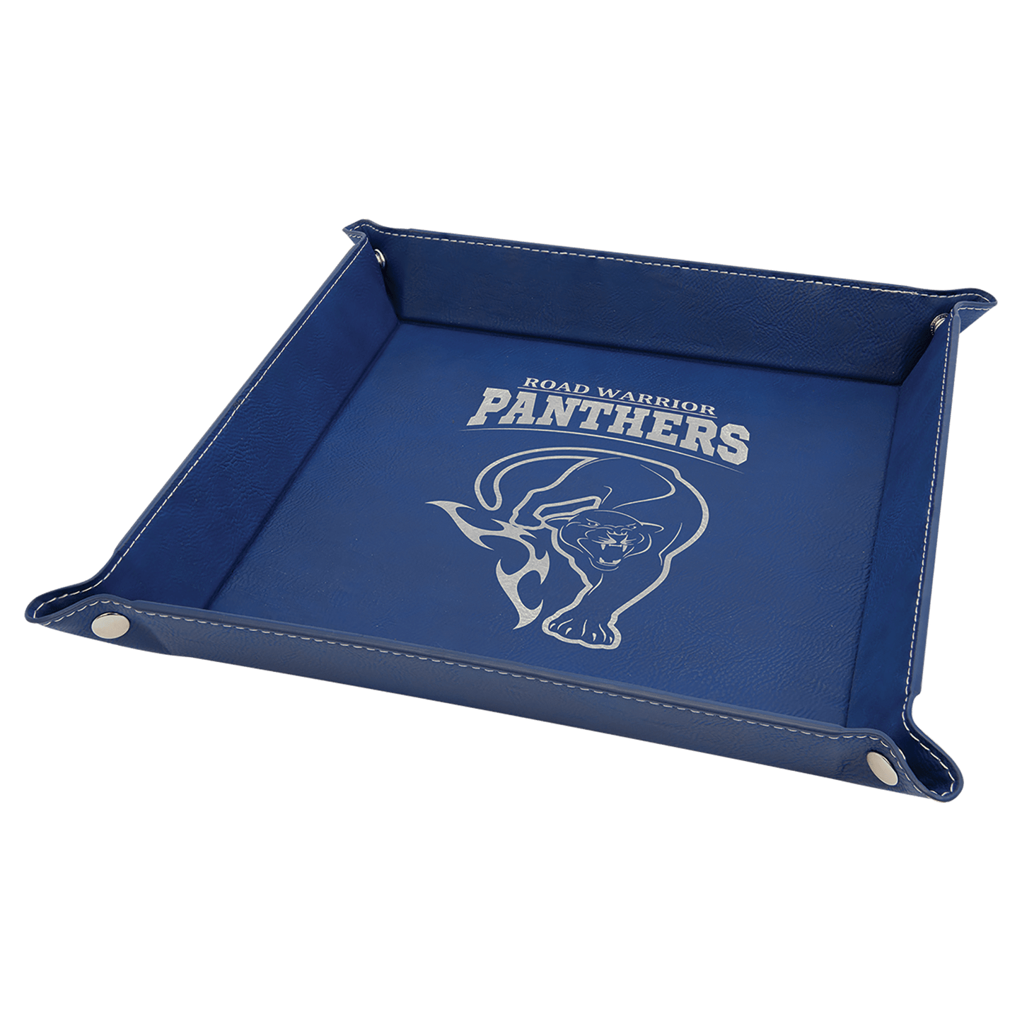 Custom Vegan Leather 9" x 9" Snap Up Tray with Engraved Logo
