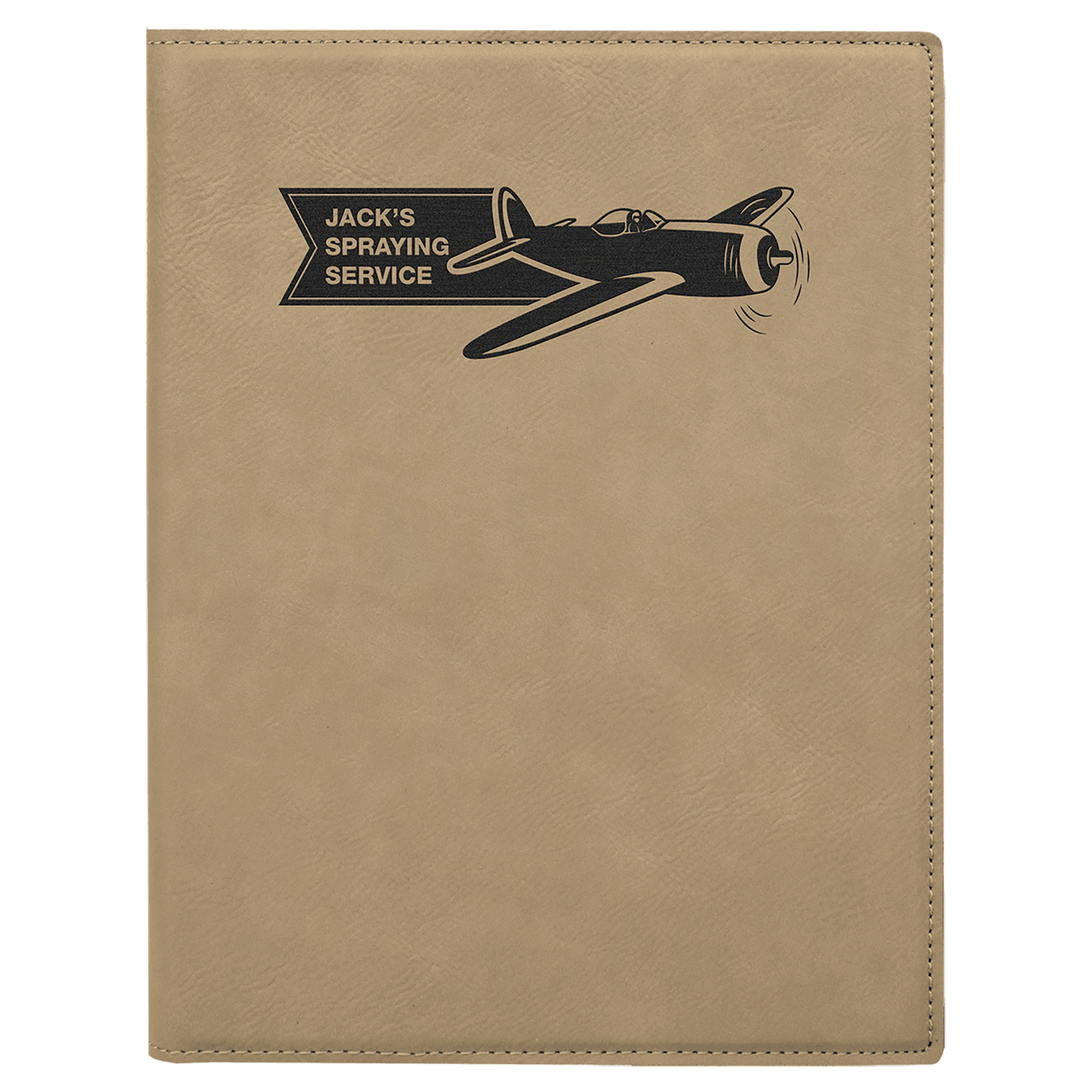 Custom 7" x 9" Vegan Leather Portfolio with Notepad and Engraved Logo