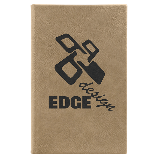 Custom 5 1/4" x 8 1/4" Vegan Leather Sketch Book with Engraved Logo