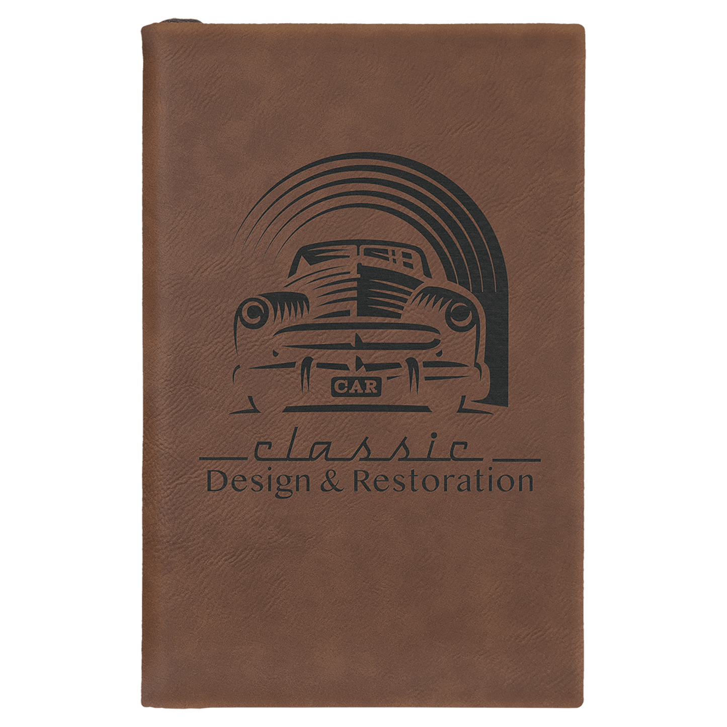 Custom 5 1/4" x 8 1/4" Vegan Leather Sketch Book with Engraved Logo