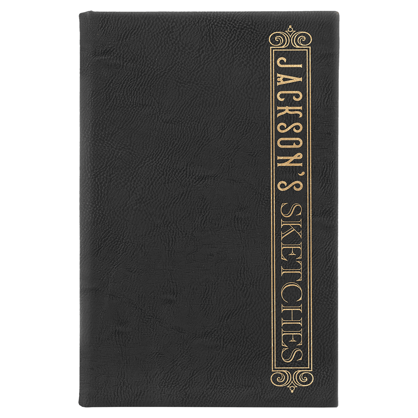 Custom 5 1/4" x 8 1/4" Vegan Leather Sketch Book with Engraved Logo