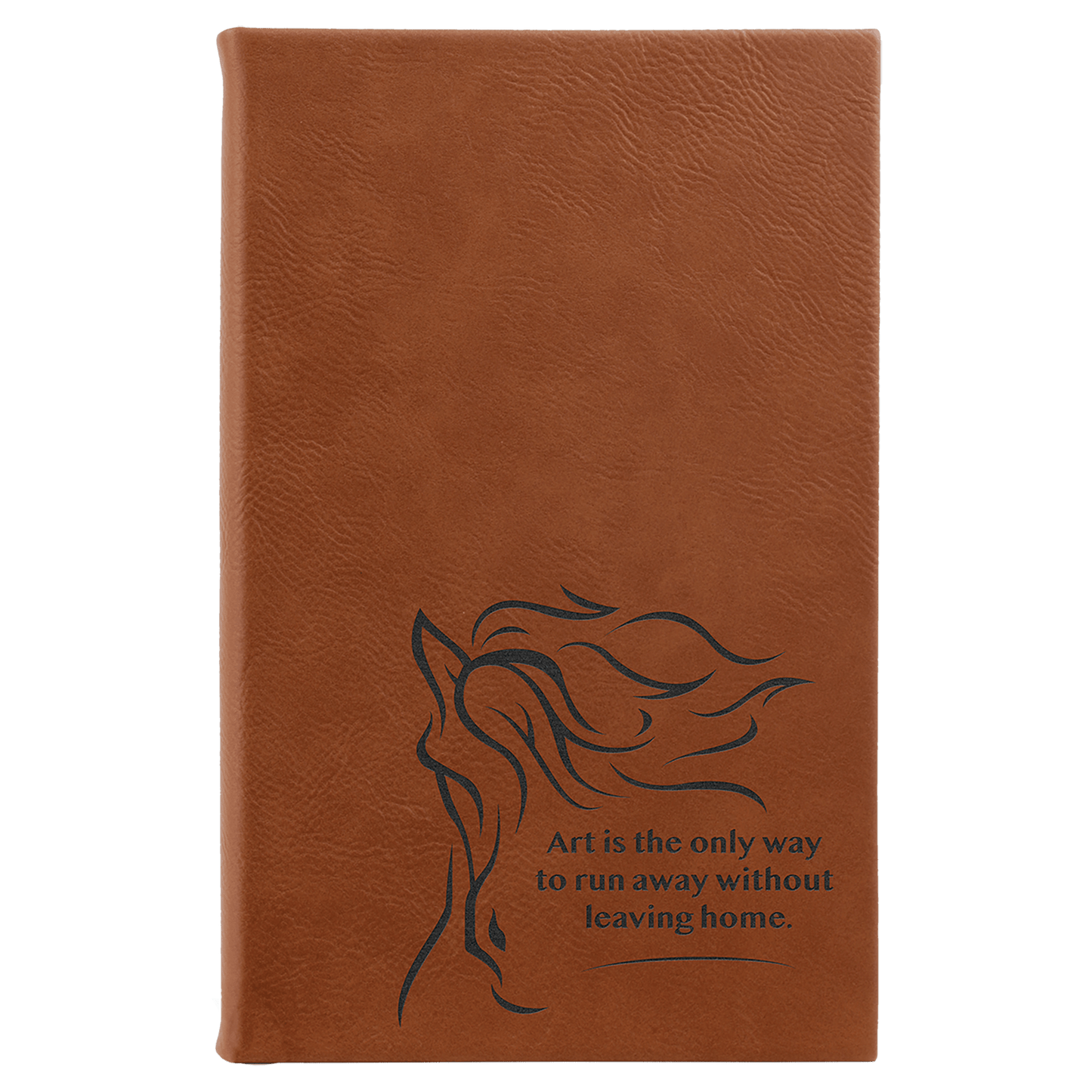 Custom 5 1/4" x 8 1/4" Vegan Leather Sketch Book with Engraved Logo