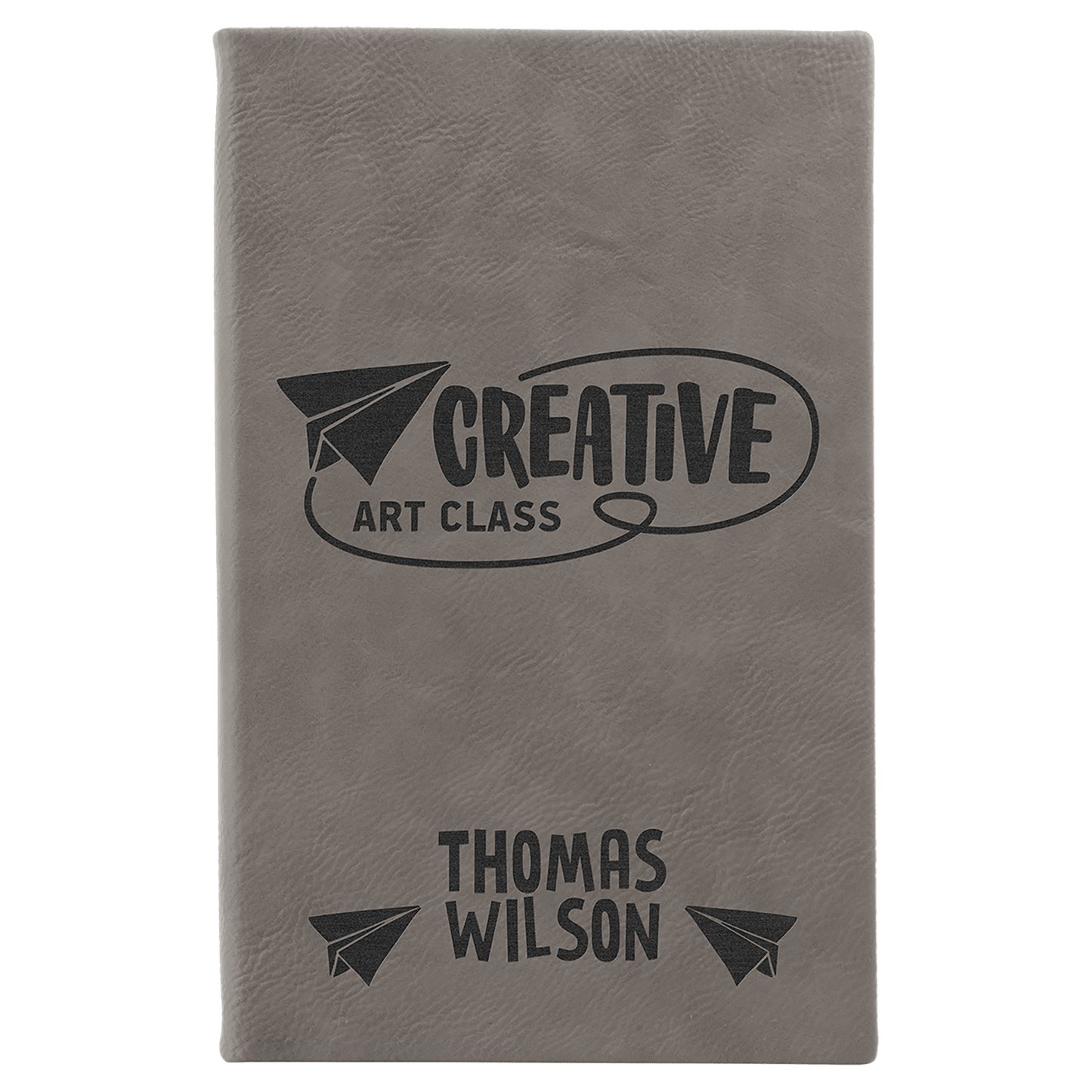 Custom 5 1/4" x 8 1/4" Vegan Leather Sketch Book with Engraved Logo