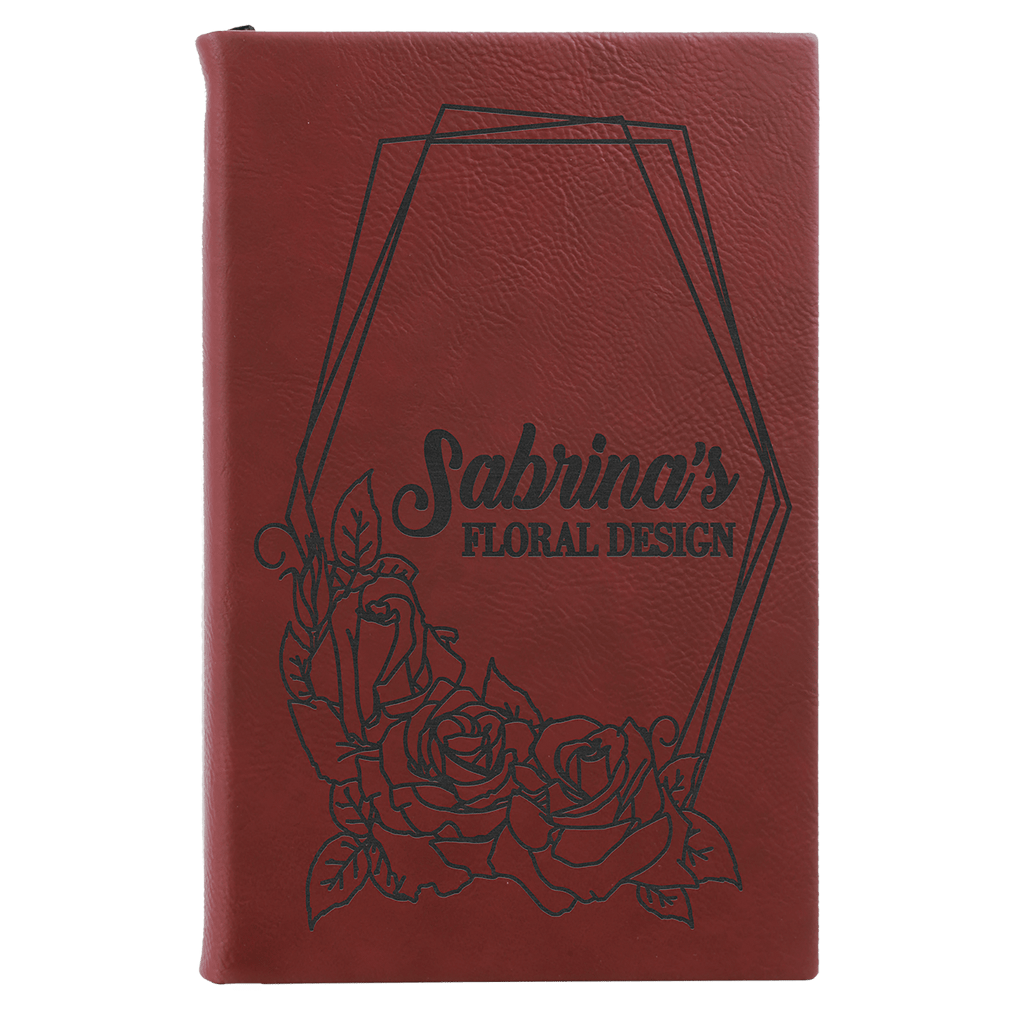 Custom 5 1/4" x 8 1/4" Vegan Leather Sketch Book with Engraved Logo