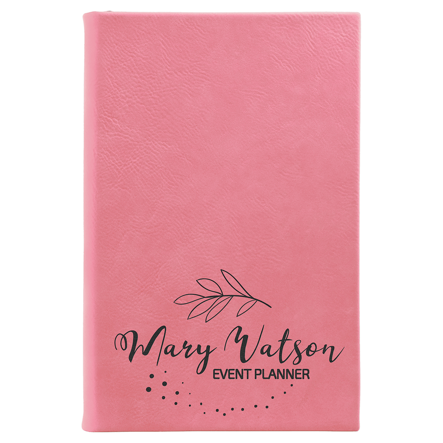 Custom 5 1/4" x 8 1/4" Vegan Leather Sketch Book with Engraved Logo