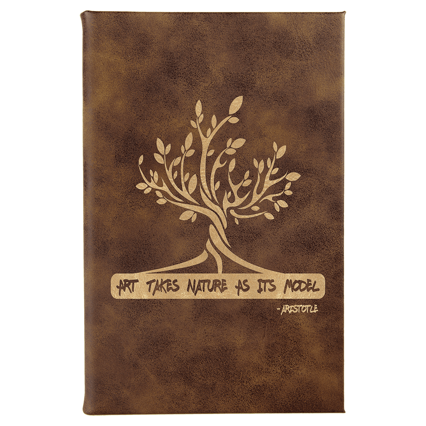 Custom 5 1/4" x 8 1/4" Vegan Leather Sketch Book with Engraved Logo