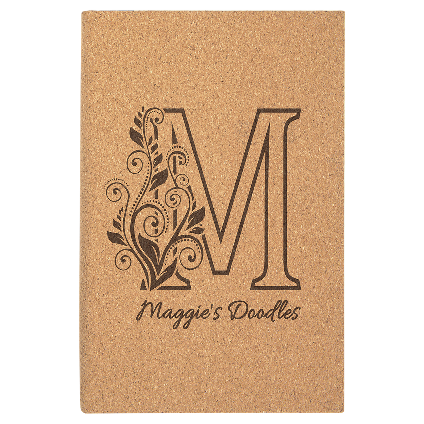 Custom 5 1/4" x 8 1/4" Vegan Leather Sketch Book with Engraved Logo