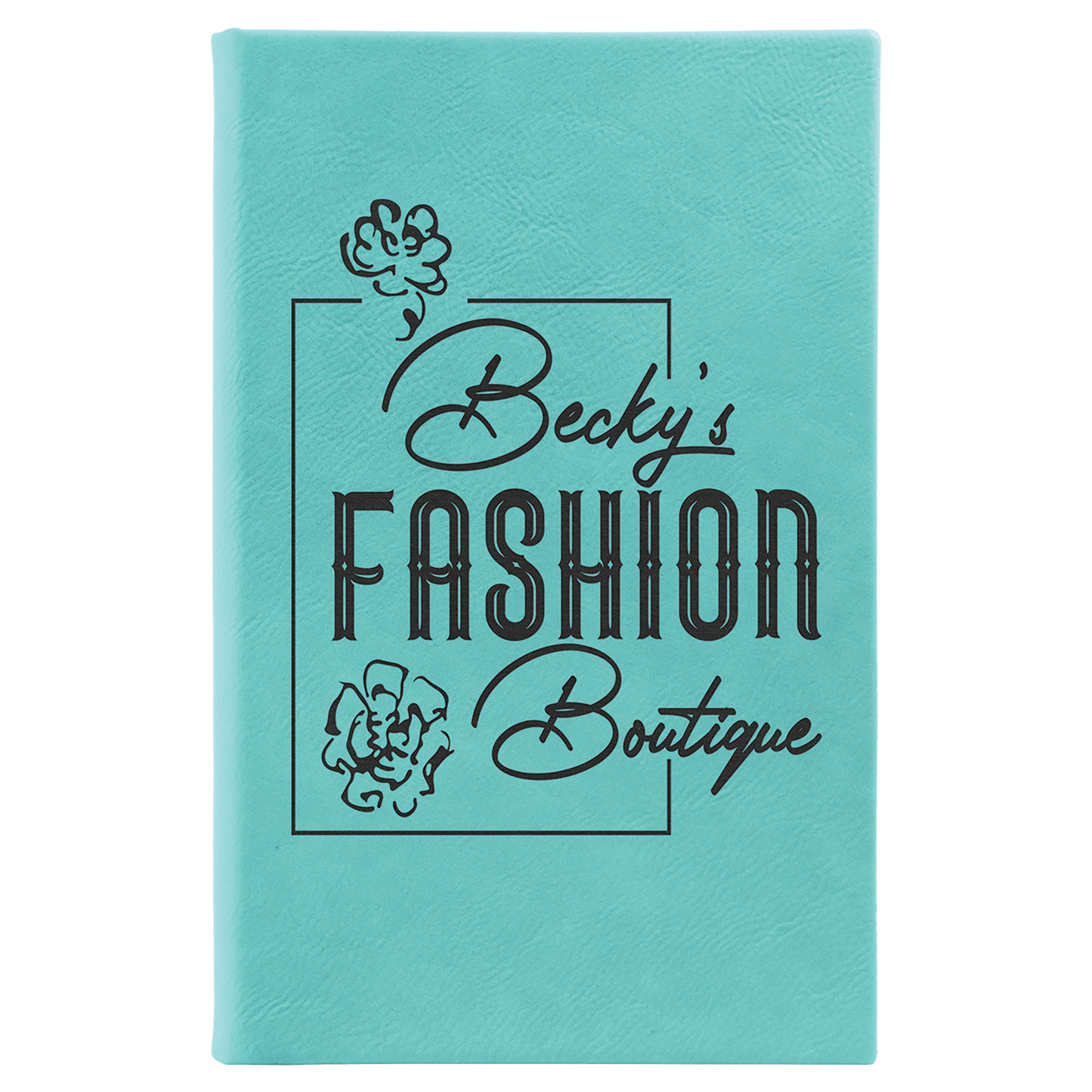 Custom 5 1/4" x 8 1/4" Vegan Leather Sketch Book with Engraved Logo