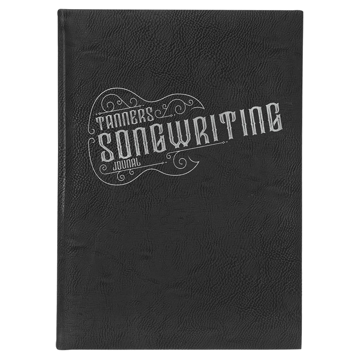 Custom 7" x 9 3/4" Vegan Leather Bound Journal with Notepad and Engraved Logo