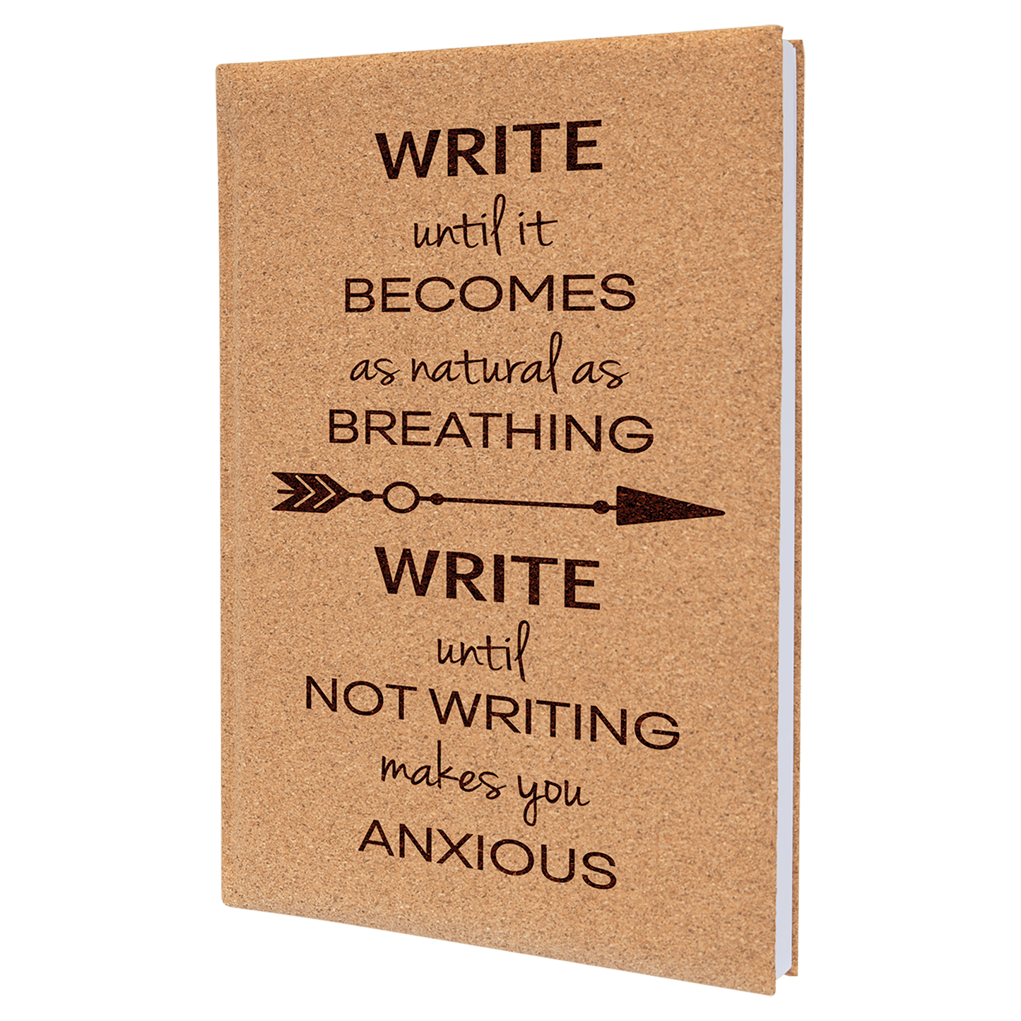 Custom 7" x 9 3/4" Vegan Leather Bound Journal with Notepad and Engraved Logo