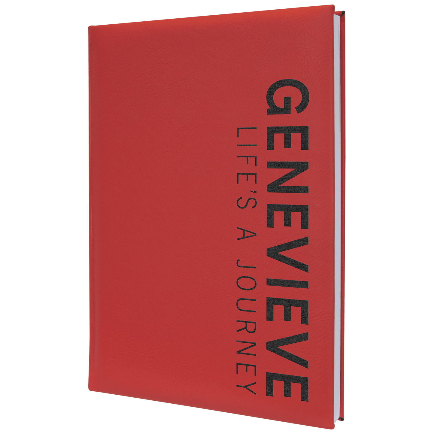 Custom 7" x 9 3/4" Vegan Leather Bound Journal with Notepad and Engraved Logo