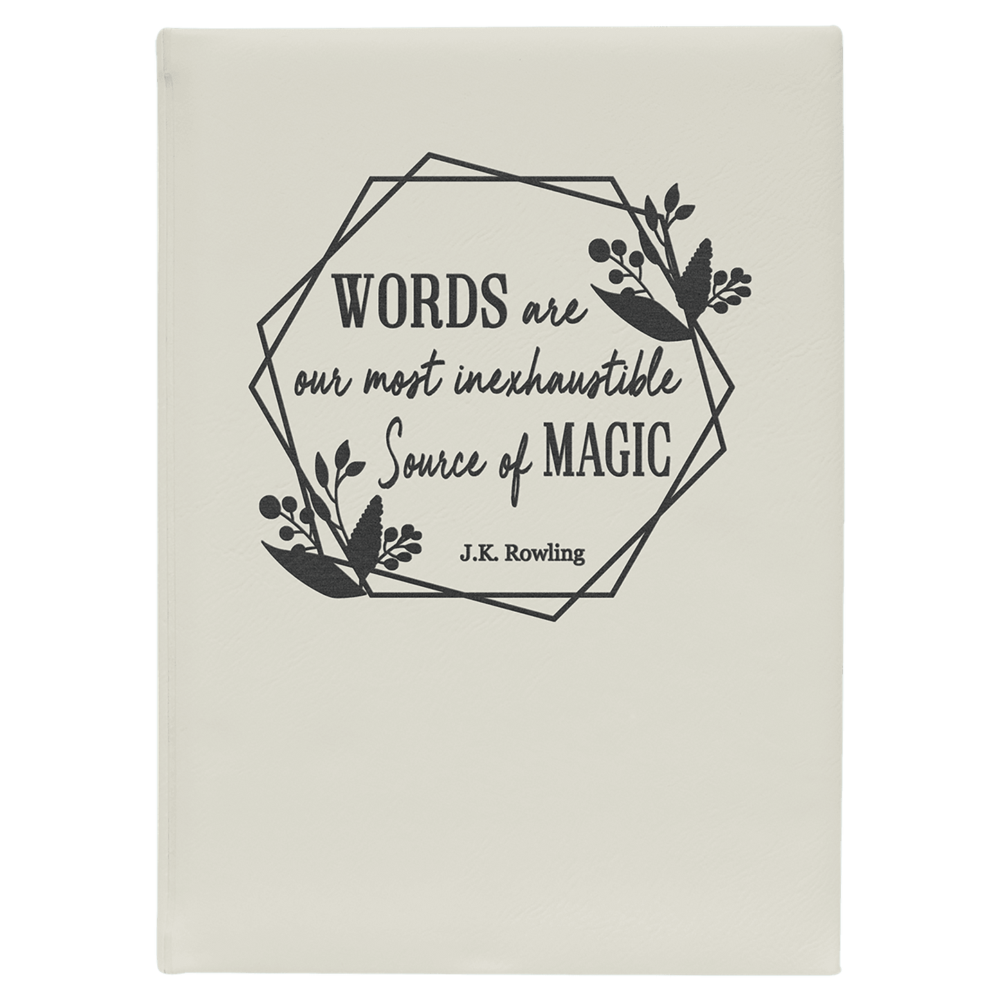 Custom 7" x 9 3/4" Vegan Leather Bound Journal with Notepad and Engraved Logo