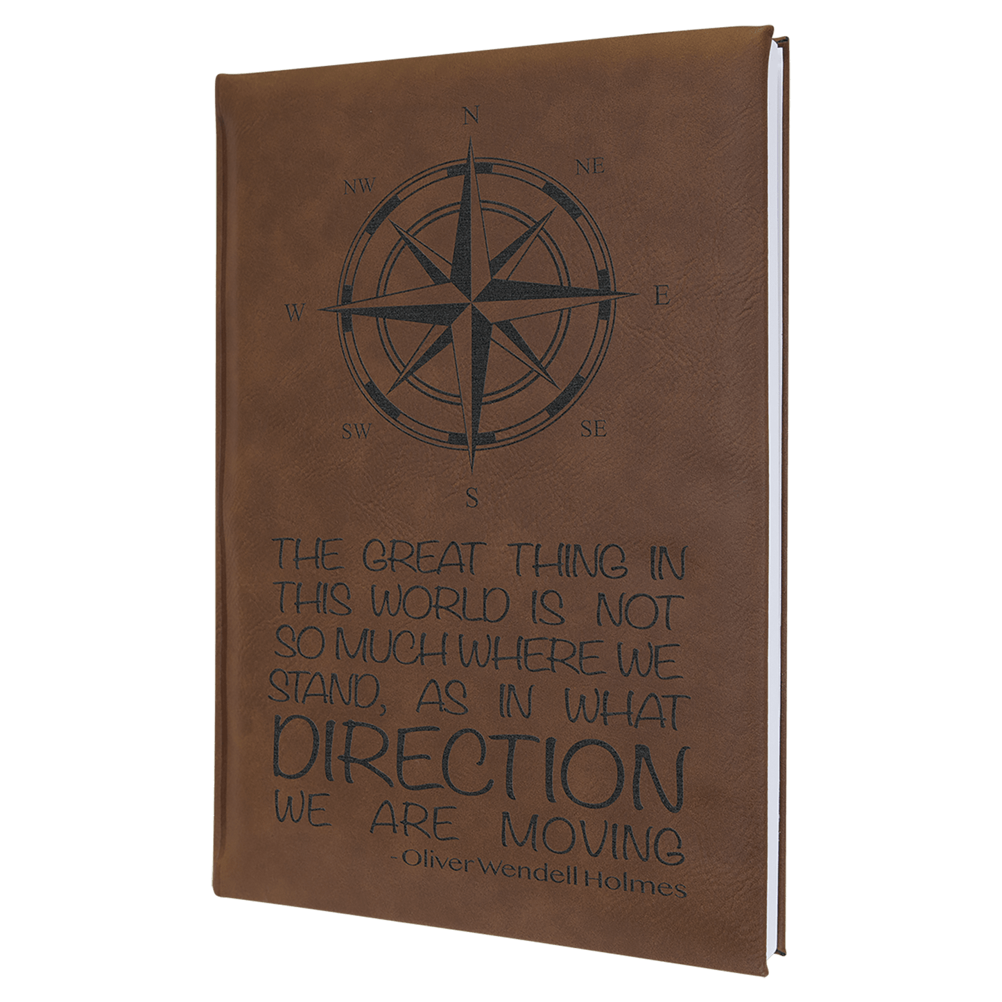 Custom 7" x 9 3/4" Vegan Leather Sketch Book with Engraved Logo