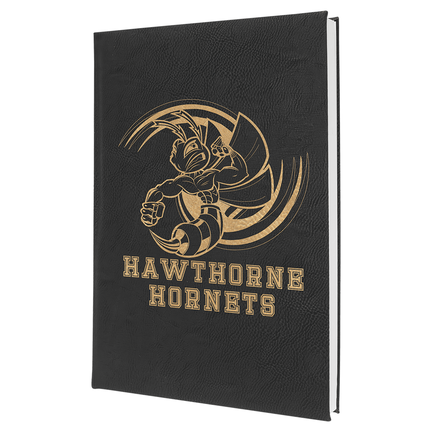 Custom 7" x 9 3/4" Vegan Leather Sketch Book with Engraved Logo
