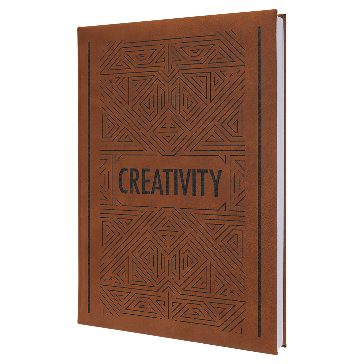 Custom 7" x 9 3/4" Vegan Leather Sketch Book with Engraved Logo